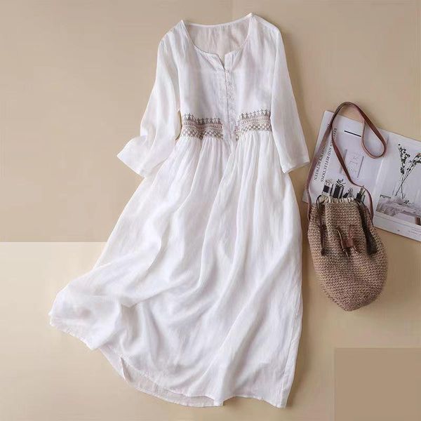 dresses cotton vintage white dress women 2023 summer chic national embroidery elegant comfortable holiday casual long dresses, Black;gray
dresses cotton vintage white dress women 2023 summer chic national embroidery elegant comfortable holiday casual long dresses, Black;gray