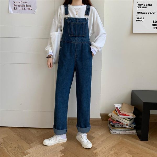 jeans women's overalls pants korean style fashion retro high waist plus size jeans autumn new big pocket wide leg straight trousers, Blue
jeans women's overalls pants korean style fashion retro high waist plus size jeans autumn new big pocket wide leg straight trousers, Blue