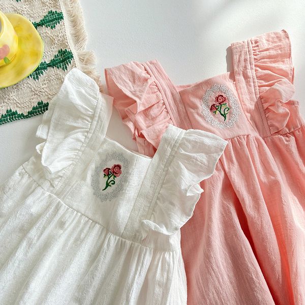 ins style girls clothing dresses flying sleeveless summer flower embroidery dress 100% cotton girl kids elegant 2 colors, Red;yellow
ins style girls clothing dresses flying sleeveless summer flower embroidery dress 100% cotton girl kids elegant 2 colors, Red;yellow