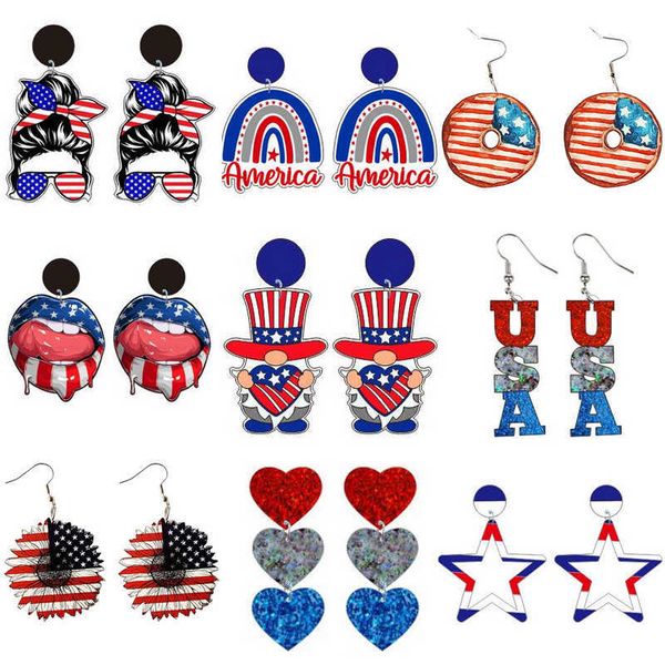 charm usa independence day earrings for women donut sunflower american flag election theme star heart acrylic butterfly drop earrings w0422, Golden
charm usa independence day earrings for women donut sunflower american flag election theme star heart acrylic butterfly drop earrings w0422, Golden