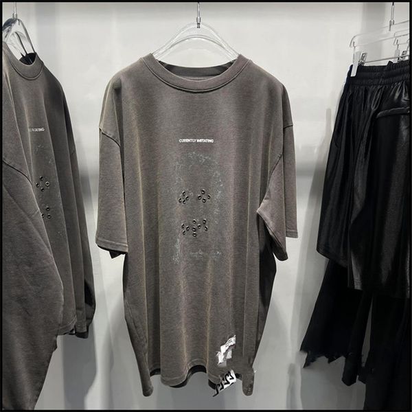 t-shirt letter print short sleeve vintage grey loose t shirts211i, Black;brown
t-shirt letter print short sleeve vintage grey loose t shirts211i, Black;brown