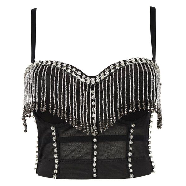 t-shirt female summer off shoulder mesh rhinestone tassel corset party women crop builtin bra cropped push up bustiers, White
t-shirt female summer off shoulder mesh rhinestone tassel corset party women crop builtin bra cropped push up bustiers, White