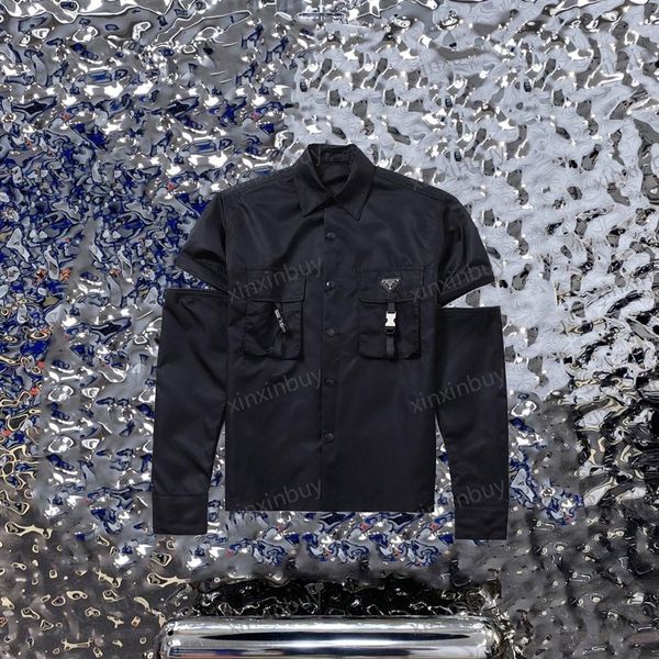 xinxinbuy men designer jacket coat 23ss nylon metal triangle label zipper sleeves short sleeve cotton women khaki black gray s-3xl281t, Black;brown
xinxinbuy men designer jacket coat 23ss nylon metal triangle label zipper sleeves short sleeve cotton women khaki black gray s-3xl281t, Black;brown