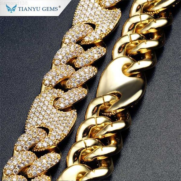 tianyu handmade customized fully iced out moissanite diamond miami cuban link chain necklace in gold for men, Silver
tianyu handmade customized fully iced out moissanite diamond miami cuban link chain necklace in gold for men, Silver