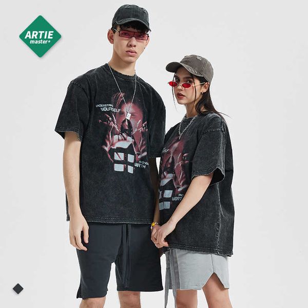 men and women t-shirtsartie men's wear high street dark phantom abstract men's t-shirt wind washing water edging men's and wo, White;black
men and women t-shirtsartie men's wear high street dark phantom abstract men's t-shirt wind washing water edging men's and wo, White;black