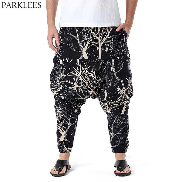 pants men's hip hop baggy harem low crotch pants stylish branches printed genie boho pants cotton casual hippie streetwear trousers, Black
pants men's hip hop baggy harem low crotch pants stylish branches printed genie boho pants cotton casual hippie streetwear trousers, Black
