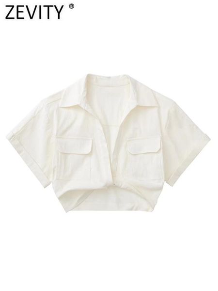 t-shirt zevity women safari style pockets patch knotted linen short smock blouse lady chic kimono cropped shirt blusas ls1376, White
t-shirt zevity women safari style pockets patch knotted linen short smock blouse lady chic kimono cropped shirt blusas ls1376, White