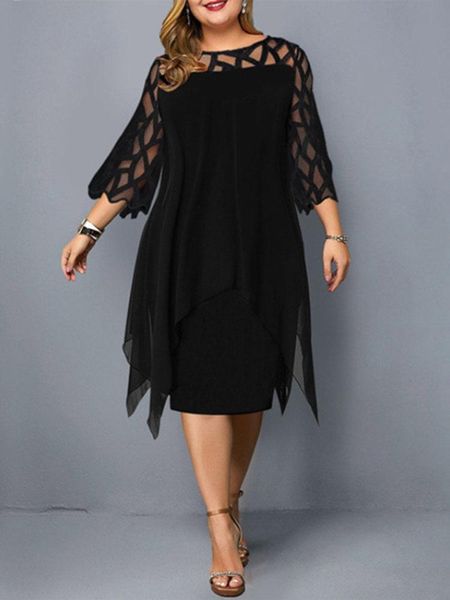 dresses elegant midi party dress for chubby women xxl o neck lace sleeve hollow out solid women's clothing dresses ing, Black;gray
dresses elegant midi party dress for chubby women xxl o neck lace sleeve hollow out solid women's clothing dresses ing, Black;gray