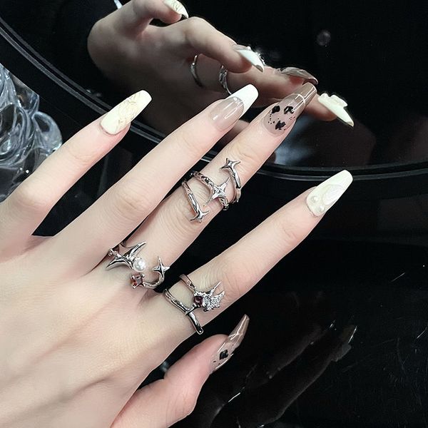 class rings couple rings light luxury french star universe ring female students zircon niche design senior feeling cool new tide of fashion, Silver
class rings couple rings light luxury french star universe ring female students zircon niche design senior feeling cool new tide of fashion, Silver