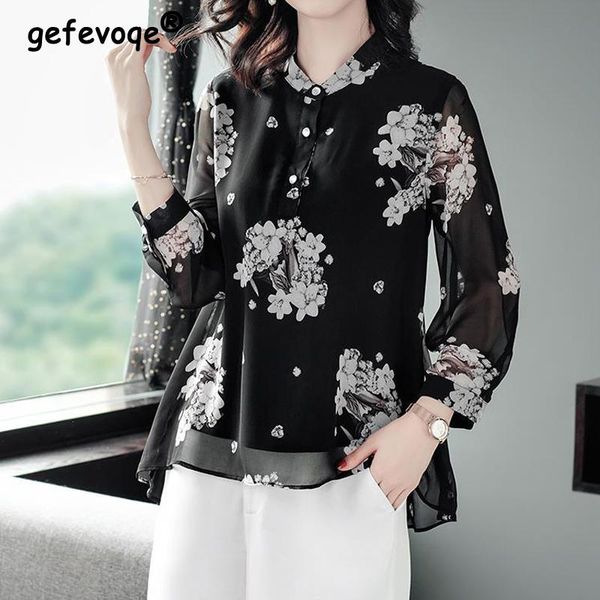 t-shirt korean stand collar chiffon summer new women mesh blouses office ladies elegant temperament casual shirt floral print loose, White
t-shirt korean stand collar chiffon summer new women mesh blouses office ladies elegant temperament casual shirt floral print loose, White