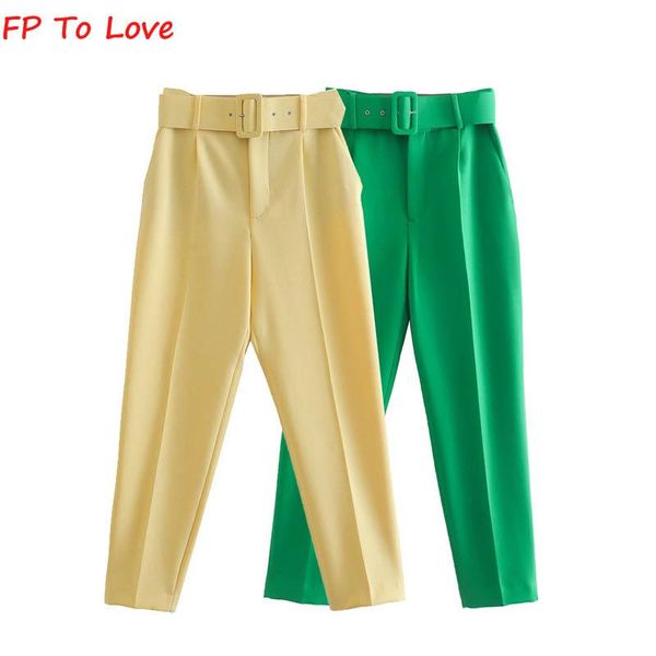 capris fp to love woman green belt pencil pants 2022 spring summer zipper full length new arrivals long trousers, Black;white
capris fp to love woman green belt pencil pants 2022 spring summer zipper full length new arrivals long trousers, Black;white