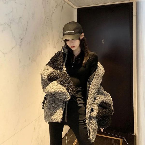 leather women coat korean style fashion lamb wool coat women warm loose add cotton to thicken outcoat winter clothes, Black
leather women coat korean style fashion lamb wool coat women warm loose add cotton to thicken outcoat winter clothes, Black