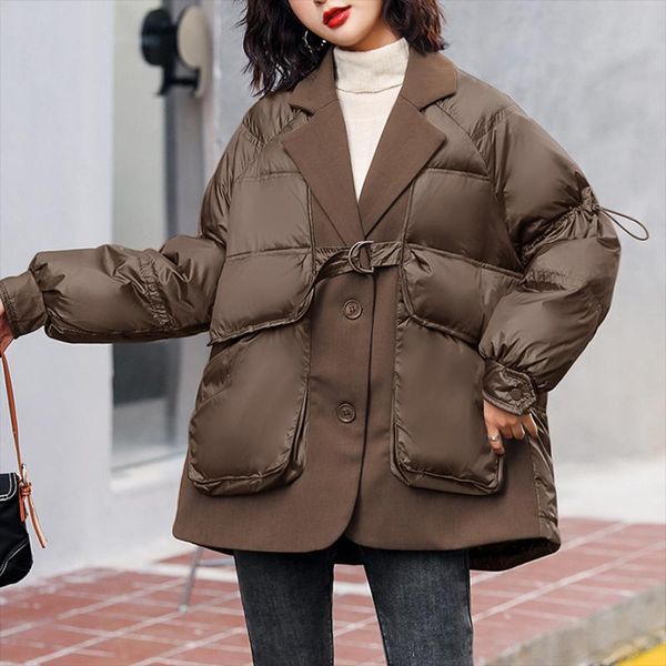 leather zcsmll women's down padded jacket short korean style stitching 2021 spring new coldproof warm western style thick padded jacket, Black
leather zcsmll women's down padded jacket short korean style stitching 2021 spring new coldproof warm western style thick padded jacket, Black