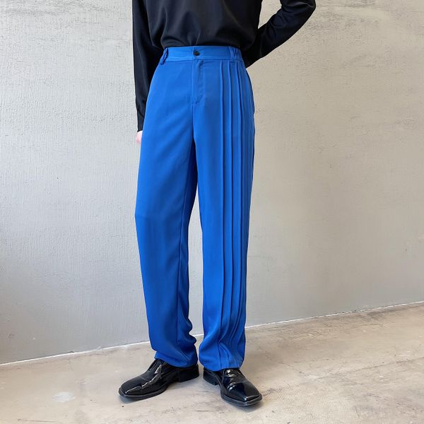 blazers men trend fashion pleated design casual straight suit trousers male japan korean streetwear vintage chic pants, White;black
blazers men trend fashion pleated design casual straight suit trousers male japan korean streetwear vintage chic pants, White;black