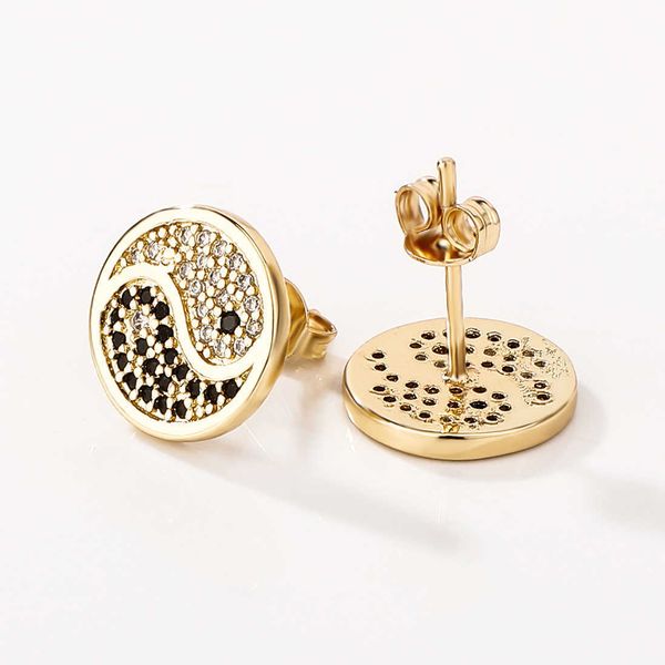 new fashion 925 silver needle earrings studs iced out round micro inlaid zircon tai chi earstuds personalized hip hop sumptuous black cubic, Golden
new fashion 925 silver needle earrings studs iced out round micro inlaid zircon tai chi earstuds personalized hip hop sumptuous black cubic, Golden