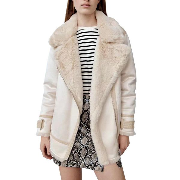 leather winter european and american style new women's faux fur effect doublesided jacket comfortable and versatile coat, Black
leather winter european and american style new women's faux fur effect doublesided jacket comfortable and versatile coat, Black