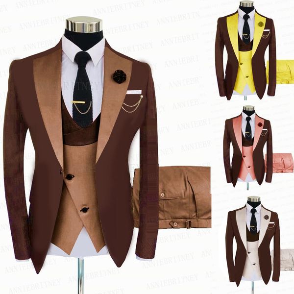 blazers new formal brown men business suits 3 pieces custom slim fit groom wedding suit dinner dress tuxedo suit jacket vest with pants, White;black
blazers new formal brown men business suits 3 pieces custom slim fit groom wedding suit dinner dress tuxedo suit jacket vest with pants, White;black