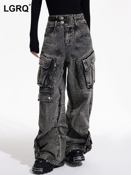 women's jeans lgrq fashion loose high waist big pockets straight patchwork cargo denim pants female summer 2023 19j3929 230422, Blue
women's jeans lgrq fashion loose high waist big pockets straight patchwork cargo denim pants female summer 2023 19j3929 230422, Blue