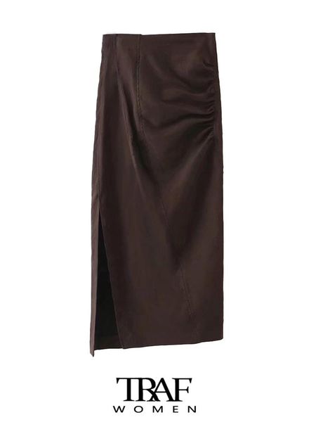 dresses traf women fashion front slit draped midi skirt vintage high waist back zipper female skirts mujer, White;black
dresses traf women fashion front slit draped midi skirt vintage high waist back zipper female skirts mujer, White;black