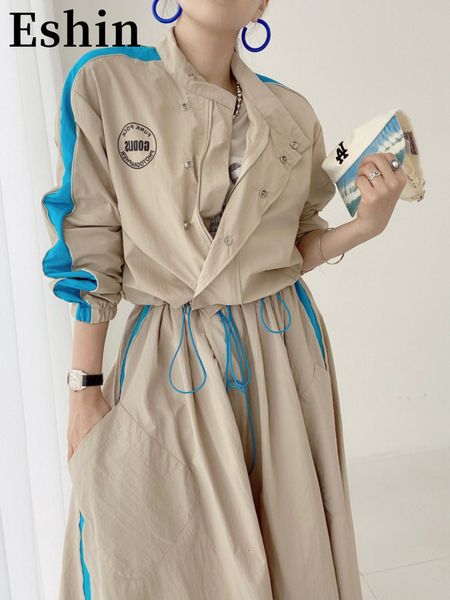two piece dress eshin contrast color stand collar back letter long sleeve short jacket and high elastic waist pocket midcakf skirt th66 2304, White
two piece dress eshin contrast color stand collar back letter long sleeve short jacket and high elastic waist pocket midcakf skirt th66 2304, White