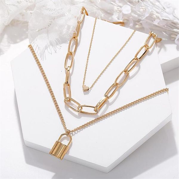 pendant necklaces women hip hop gold padlock heart lock pendants multi-layer thick chain statement necklace sweater jewelry325j, Silver
pendant necklaces women hip hop gold padlock heart lock pendants multi-layer thick chain statement necklace sweater jewelry325j, Silver