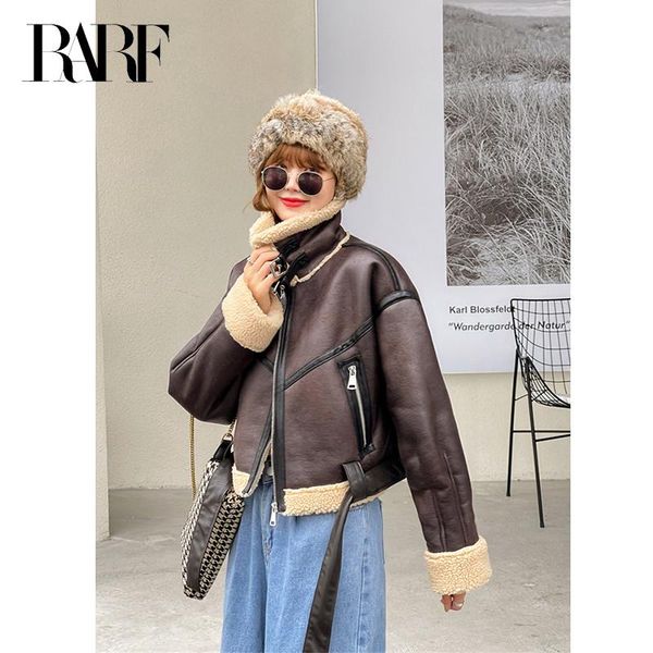 jackets rarf new 2022 winter jacket women thick faux leather jacket women coat warm lamb biker coat female casual belt outwear ladies, Black;brown
jackets rarf new 2022 winter jacket women thick faux leather jacket women coat warm lamb biker coat female casual belt outwear ladies, Black;brown