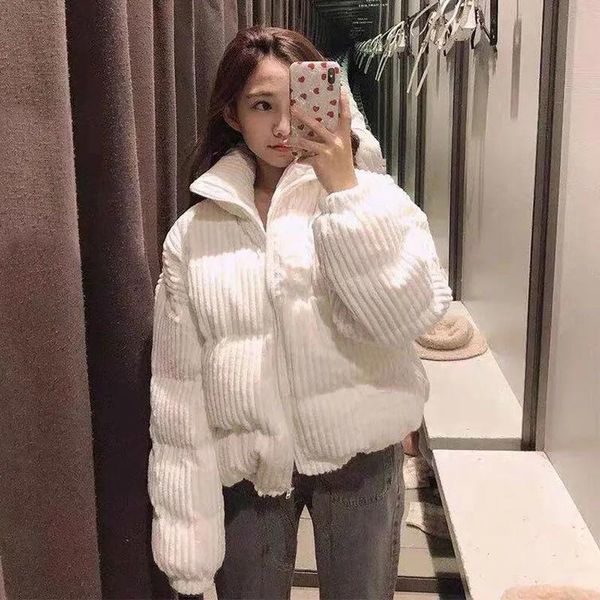 leather corduroy jacket women winter warm cotton padded coat zipper solid color stand collar short parkas chic loose bread outerwear, Black
leather corduroy jacket women winter warm cotton padded coat zipper solid color stand collar short parkas chic loose bread outerwear, Black