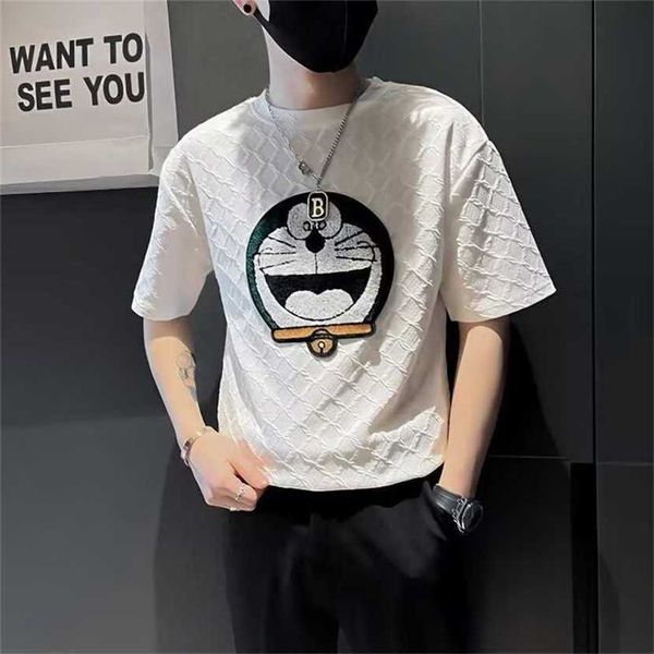 24% off men's short summer trendy high-end handsome casual half sleeved shirt men's new versatile t-shirt, White;black 
24% off men's short summer trendy high-end handsome casual half sleeved shirt men's new versatile t-shirt, White;black
