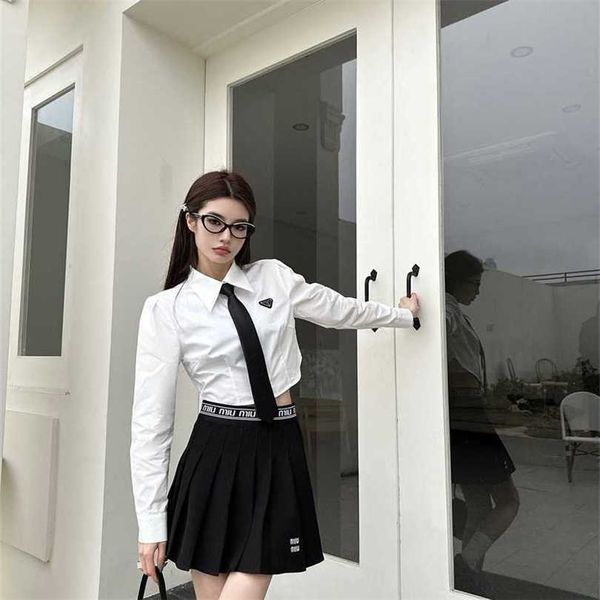22% off family spring/summer new style fashion triangle label waist slim shirt with tie, White
22% off family spring/summer new style fashion triangle label waist slim shirt with tie, White