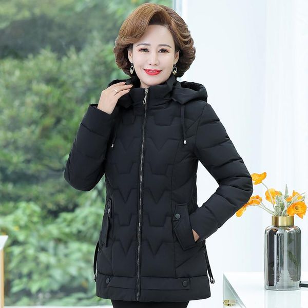 leather new winter women's black jacket hooded solid cotton padded middleaged woman parkas short ladies coats and jackets
leather new winter women's black jacket hooded solid cotton padded middleaged woman parkas short ladies coats and jackets