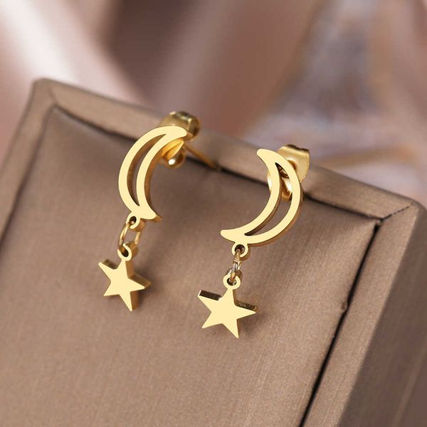 charm stainless steel earrings 2022 trends sweet moon star pendants korean kpop fashion tassel earrings for women jewelry girl gifts w0422, Golden
charm stainless steel earrings 2022 trends sweet moon star pendants korean kpop fashion tassel earrings for women jewelry girl gifts w0422, Golden