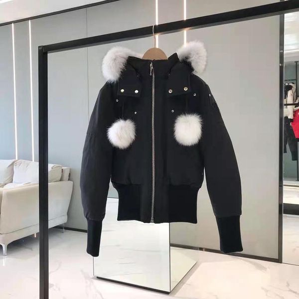 parkas real fox fur ball winter women ms knukerles debbie parka down jackets thicker outdoor fashion coat thick windproof short, Black
parkas real fox fur ball winter women ms knukerles debbie parka down jackets thicker outdoor fashion coat thick windproof short, Black