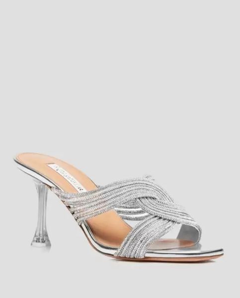 22s women sandal slipper slide heels gatsbi 75mm crystal-embellished metallic leather mules crystal swirls luxury designer shoes 35-42 slive, Black
22s women sandal slipper slide heels gatsbi 75mm crystal-embellished metallic leather mules crystal swirls luxury designer shoes 35-42 slive, Black