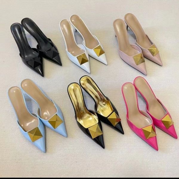riveted pointed thin heel slippers op19 female baotou outside wear lazy shoes fashion high heels everything matching temperament female sand, Black
riveted pointed thin heel slippers op19 female baotou outside wear lazy shoes fashion high heels everything matching temperament female sand, Black