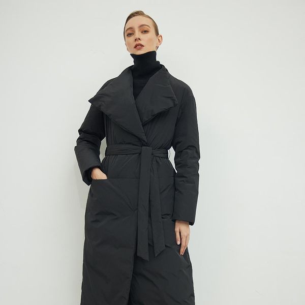 parkas winter new temperament waist down jacket long coat double breasted long down jacket lapel, Black
parkas winter new temperament waist down jacket long coat double breasted long down jacket lapel, Black