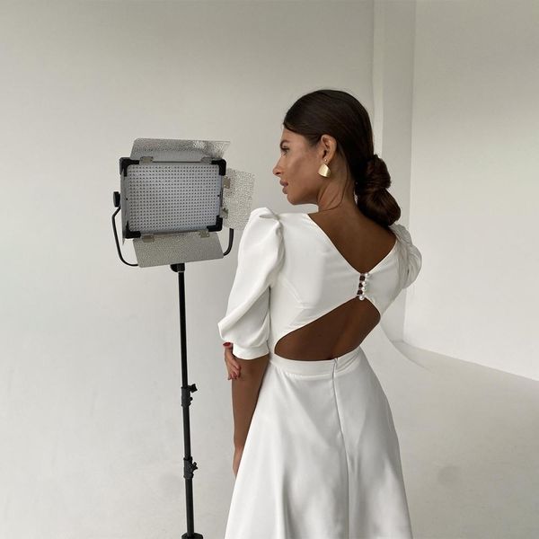 dresses backless a line midi dress puff sleeve o neck summer fashion elegant zipper party dress 2022 new arrivals hollow out, Black;gray
dresses backless a line midi dress puff sleeve o neck summer fashion elegant zipper party dress 2022 new arrivals hollow out, Black;gray