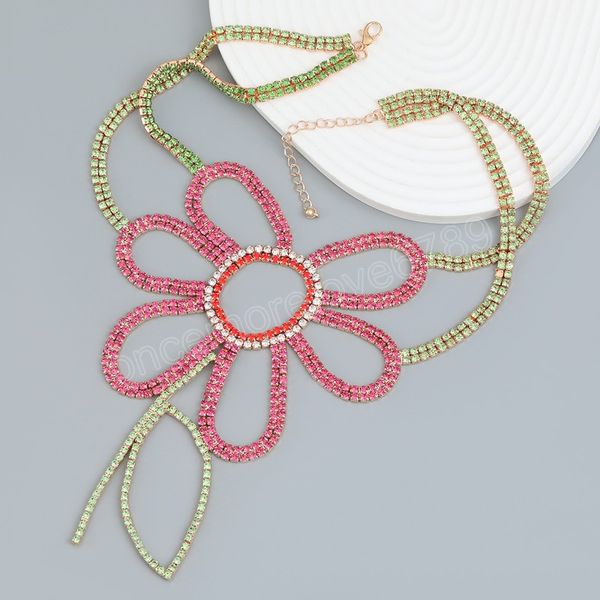 colorful rhinestone flower pendant necklace choker for women statement party jewelry gift, Silver
colorful rhinestone flower pendant necklace choker for women statement party jewelry gift, Silver