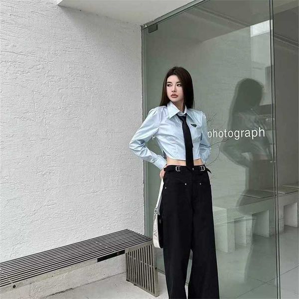 20% off family spring/summer new style temperament pure desire triangle label waist slim short shirt with tie, White
20% off family spring/summer new style temperament pure desire triangle label waist slim short shirt with tie, White