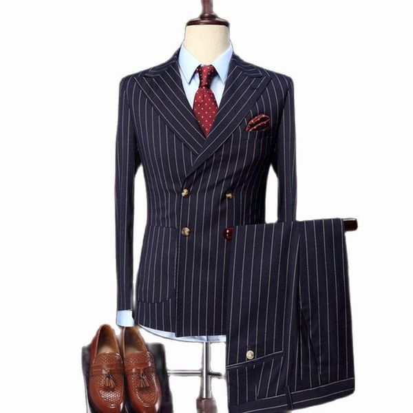 blazers navy blue stripe men's suits 2022 double breasted slim fit vintage wedding groom tuxedos formal business suits costume homme, White;black
blazers navy blue stripe men's suits 2022 double breasted slim fit vintage wedding groom tuxedos formal business suits costume homme, White;black