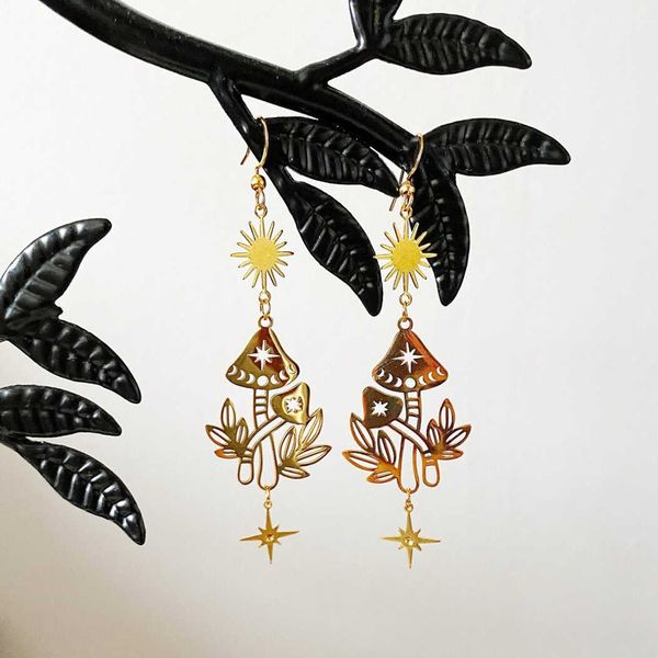 charm handmade mushrooms magic gold dangle earrings - long earrings - bohemian jewelry -bohemian sun moon jewelry- enchanted w0422, Golden
charm handmade mushrooms magic gold dangle earrings - long earrings - bohemian jewelry -bohemian sun moon jewelry- enchanted w0422, Golden
