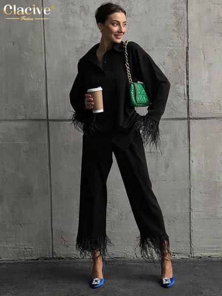pants clacive causal white home suit women spring elegant loose shirt two piece pants set female fashion feather spliced trouser suits
pants clacive causal white home suit women spring elegant loose shirt two piece pants set female fashion feather spliced trouser suits