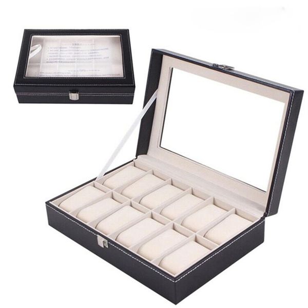 12 grids fashion watch storage box pu leather black watch case organizer box holder for jewelry display collection2280, Black;blue
12 grids fashion watch storage box pu leather black watch case organizer box holder for jewelry display collection2280, Black;blue