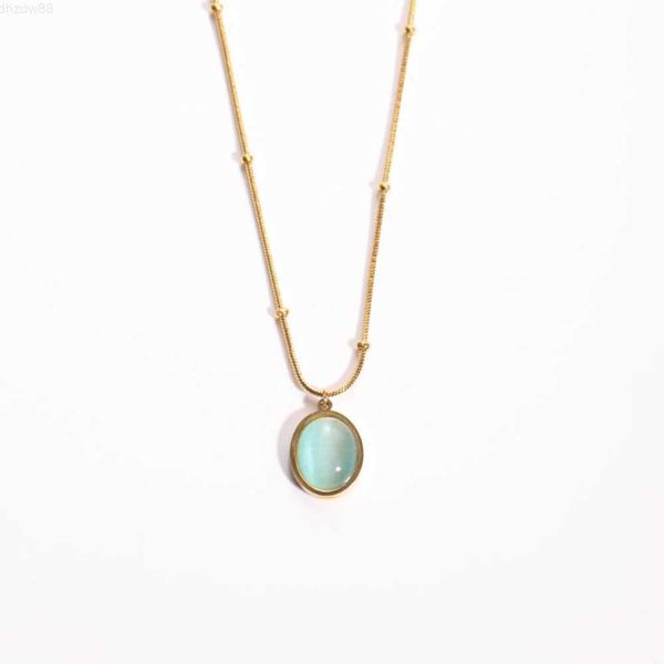 wholesale new trendy natural stone stainless steel 18k gold plated green blue cat's eye stone pendant necklace for gift, Silver
wholesale new trendy natural stone stainless steel 18k gold plated green blue cat's eye stone pendant necklace for gift, Silver