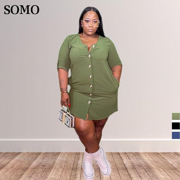 dresses casual dresses solid color loose summer plus size women clothing singlebreasted mini dress with pockets wholesale dropshipping, Black
dresses casual dresses solid color loose summer plus size women clothing singlebreasted mini dress with pockets wholesale dropshipping, Black