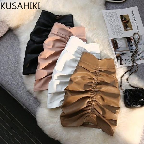 dresses kushaiki pu leather folds slim woman skirts autumn 2021 new high waist mini skirt fashion elegant bottoms faldas de mujer 6v094, Black;gray
dresses kushaiki pu leather folds slim woman skirts autumn 2021 new high waist mini skirt fashion elegant bottoms faldas de mujer 6v094, Black;gray