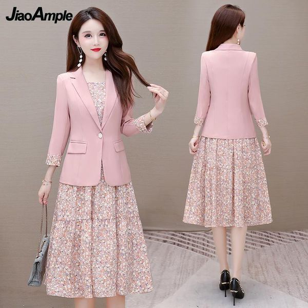 two piece dress women's autumn suit jacket korean elegant casual blazers coat flower midi es twopiece set female skirt 230422, White
two piece dress women's autumn suit jacket korean elegant casual blazers coat flower midi es twopiece set female skirt 230422, White