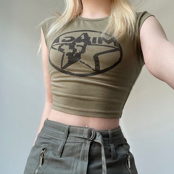 2023 summer women's t-shirt american vintage street babes star print contrast slim shoulder crop top, White
2023 summer women's t-shirt american vintage street babes star print contrast slim shoulder crop top, White