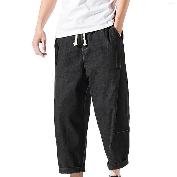men's jeans denim nine quarter pants men's straight loose casual washed vintage, Blue
men's jeans denim nine quarter pants men's straight loose casual washed vintage, Blue