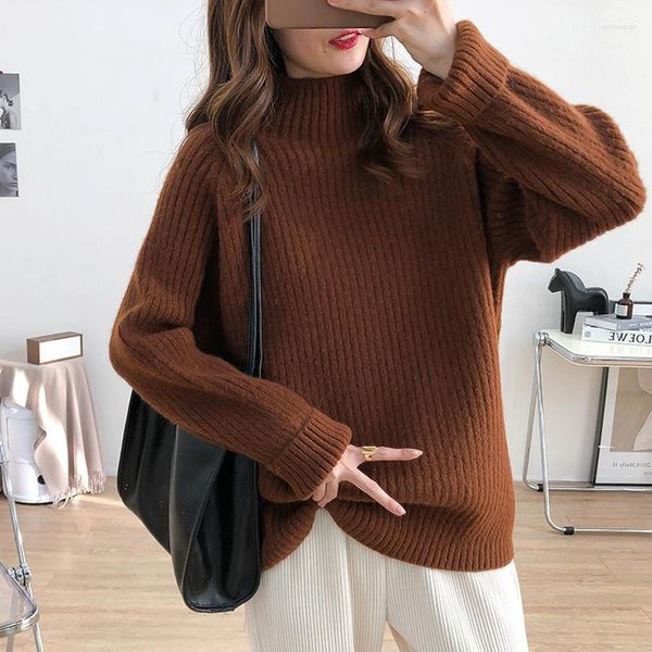 Women's Sweaters 2023 Fashion Striped Half Turtleneck Sweater Women's Korean Style Loose Long Sleeve Solid Color Pullover Top Female, Black
Women's Sweaters 2023 Fashion Striped Half Turtleneck Sweater Women's Korean Style Loose Long Sleeve Solid Color Pullover Top Female, Black