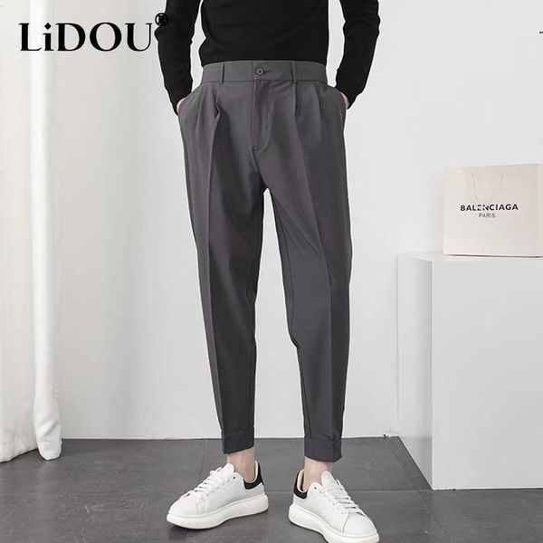 pants autumn winter new solid color fashion korean casual pants men slim pleated tapered male blazer trousers elastic waist streetwear, Black
pants autumn winter new solid color fashion korean casual pants men slim pleated tapered male blazer trousers elastic waist streetwear, Black